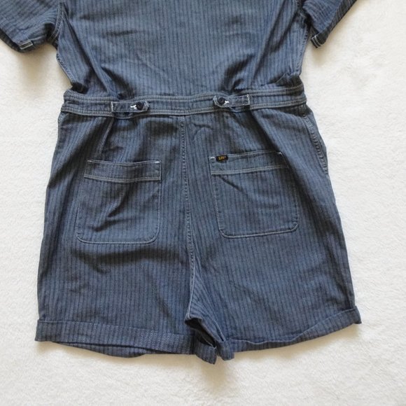 LEE Denim Romper Size XL Blue Short Union Alls Vintage Modern - Picture 7 of 14